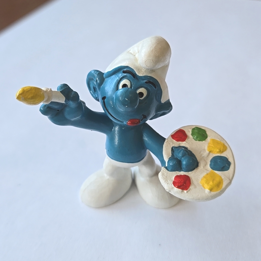Vintage Peyo Schleigh Painter Artist Smurf 1980 W Germany